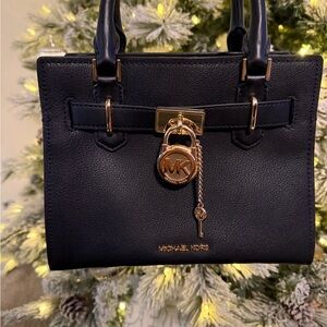 Michael Kors Black Satchel with Gold Accents
